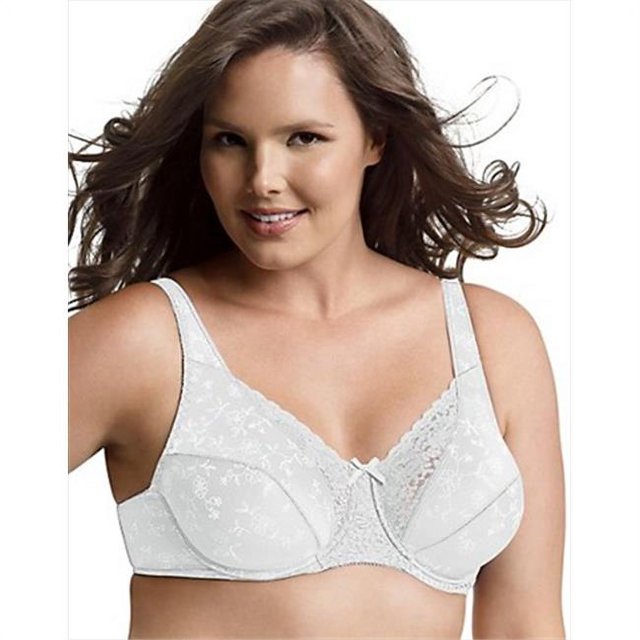 Playtex Secrets 4422 Signature Florals Fuller Underwire Bra, Size 44C White