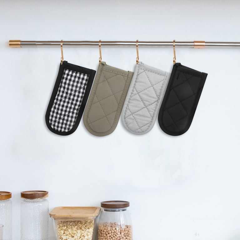 PRETYZOOM 3-Set Cotton Pot Handle Covers – Heat Insulated Kitchen Mitts, 4 Pcs Per Set, Assorted Colors, For Frying Pans, Casseroles, Microwaves