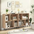 thumbnail image 4 of Costway Open Shelf Bookcase Mid Century Modern Cube Bookshelf with 4 Compartments Natural, 4 of 10
