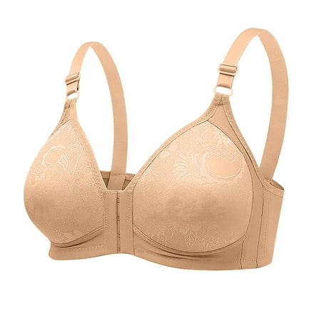 Sngxgn Women s Push up Lace Bra Underwire Plunge Full Coverage Bras (Beige XXXL)