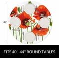 thumbnail image 2 of Red Poppies Round Table Cloth Floral Spring Flowers Bouquet Field Elastic Edged Table Cover Fade And Stain Resistant Table Cloths Easy To Clean Fits Tables 40-44" Diameter, 2 of 6