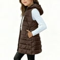 thumbnail image 4 of Mercatoo Teen Girls Long Hooded Puffer Vest Quilted Padded Winter Sleeveless down Jackets Kids Zip up Waistcoat Outwear, 4 of 7