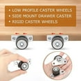 thumbnail image 3 of 1Inch 8Pcs Mini Low Profile Casters, Small Side Mount Drawer Caster Wheels, Rigid Casters Wheels for Furniture, Underbed Drawers, Trays, DIY Project, Load 24Lbs/Each, 3 of 10
