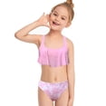 thumbnail image 5 of GYRATEDREAM Mommy and Me Swimsuits High Waisted Bikini Swimsuit 2 Piece Ruffled Flounce Swimwear Family Matching Bathing Suit Sets, 5 of 9