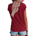 thumbnail image 2 of Fantaslook Lace Womens Blouses Cap Sleeve V Neck T Shirts for Women Summer Casual Tops, 2 of 9
