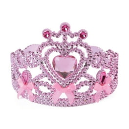 Pink Tiara with Ribbon Bow Ties Crown Costume Accessory Pink Tiara with Ribbon Bow Ties Crown Costume Accessory