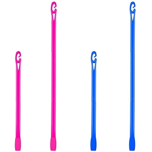 4 Pcs Heatless Curls Hook Spiral Curlers for Long Wave Styling Hair in 13. 8 and 22 Inch Lengths(Blue, Rose Red)