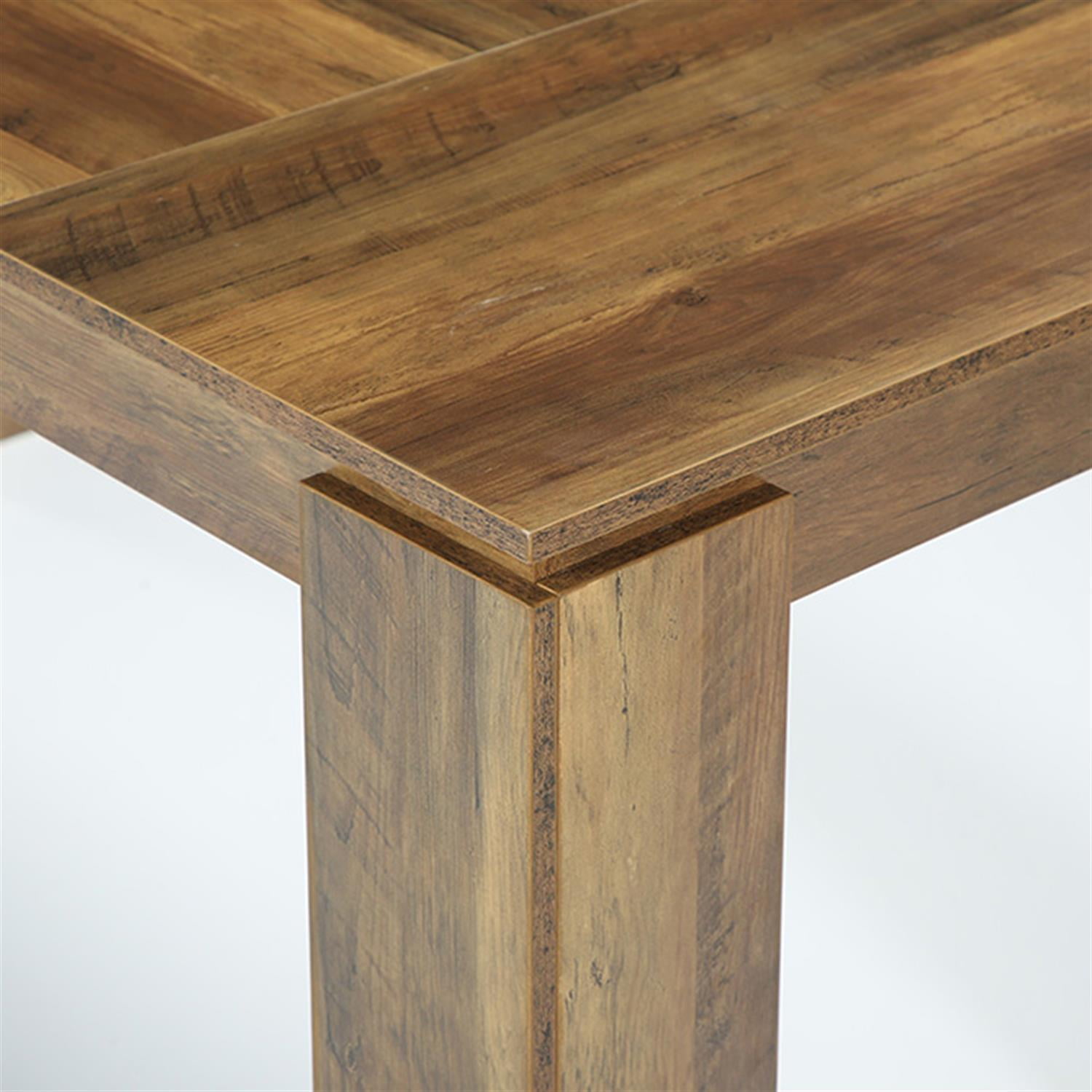 Demi Bonn 63" Dining Table, Farmhouse Kitchen Dinner Table for 4-6 People, Large Rectangular Dinner Table for Dining Room, Home Office, Living Room Furniture, Brown