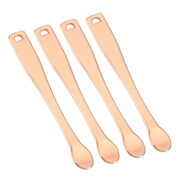 Unique Bargains 4 Pcs Makeup Spatula Mini Spoon para Crema Facial Cosmética de Zinc Aleación 2.36"x0.28" 4pcs-Tono Rosa Dorado