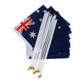 thumbnail image 1 of Dalazy Australian Flag Australia National Flags Hand Waving Flag with Poles 12Pcs, 1 of 9