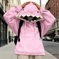thumbnail image 2 of IWRICH Cute Animal Hoodies for Women Men Long Sleeve Hooded Sweatshirts Long Sleeve Casual Fashion Pullover Tops Pink L, 2 of 4