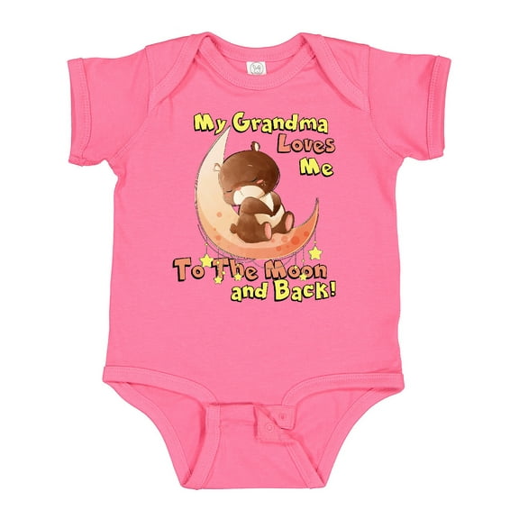 Inktastic My Grandma Loves Me to the Moon and Back Boys or Girls Baby Bodysuit