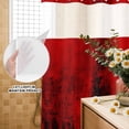 thumbnail image 3 of No Hook Shower Curtain, Red Shower Curtains for Bathroom with See Through Top Window, Retro Oil Painting Modern Abstract Art Aesthetics Waterproof & Washable Bath Curtain 66"x72", 3 of 9