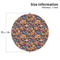 thumbnail image 2 of Lsque Skull daisy colorful Pattern 4" Drink Coasters Set of 4, PVC Leather Absorbent Coasters, Table Coaster Set Decorative Coffee Cup Coasters Housewarming Gift -Round Shape, 2 of 6