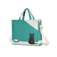 thumbnail image 7 of FORMRS Womens Corduroy Tote Bag Crossbody Shoulder Handbag with Pocket, Black Cat and Coffee, 7 of 7