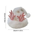 thumbnail image 3 of JeashCHAT Plush Christmas Hat, Sequin Snowflake Santa Hat, Xmas Hat with Antlers, Unisex Velvet Comfort Xmas Hat for Christmas New Year Festive Party, 3 of 6