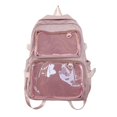 thumbnail image 1 of Large Capacity Pink Backpack, Kawaii Backpack with Transparent in for Women and Teens; Includes to Display Pins and Accessories Multiple Pockets, Backpack *1, 1 of 2