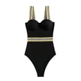thumbnail image 1 of Gibobby Trajes de Baño para Mujer Trajes de baño con escote en V profundo para mujer Traje de baño sin espalda con volantes Traje de baño adelgazante de (A,XL), 1 of 5