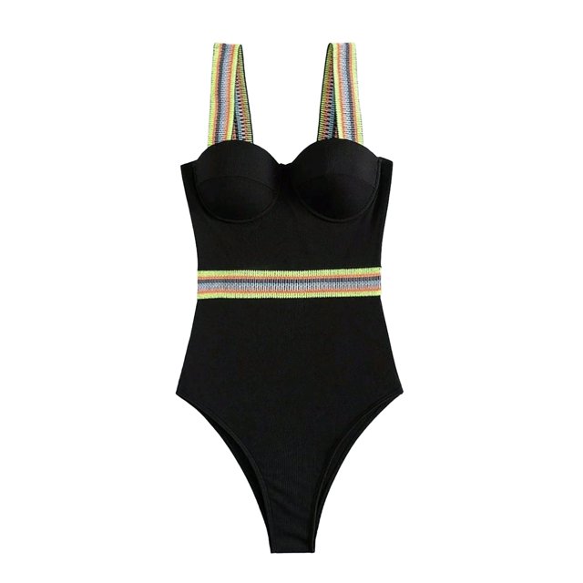 Gibobby Trajes de Baño para Mujer Trajes de baño con escote en V profundo para mujer Traje de baño sin espalda con volantes Traje de baño adelgazante de (A,XL)