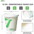 thumbnail image 7 of EcoQuality 12 oz Paper Cups with Flat Lids, White, Disposable, PLA Lined,  Hot and Cold Drink Cups (25 Count), 7 of 7