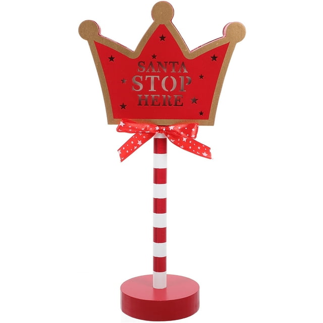 OUNONA Cute Desk Lamp Christmas Decorative Lamp Red Wood 1Set for Tabletop Decoration