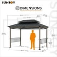 thumbnail image 4 of Sunjoy 8 x 12 Pi Gazebo Tonnelle extérieur Gazebo avec toit rigide Barbecue Cadre en, noir, 4 of 12