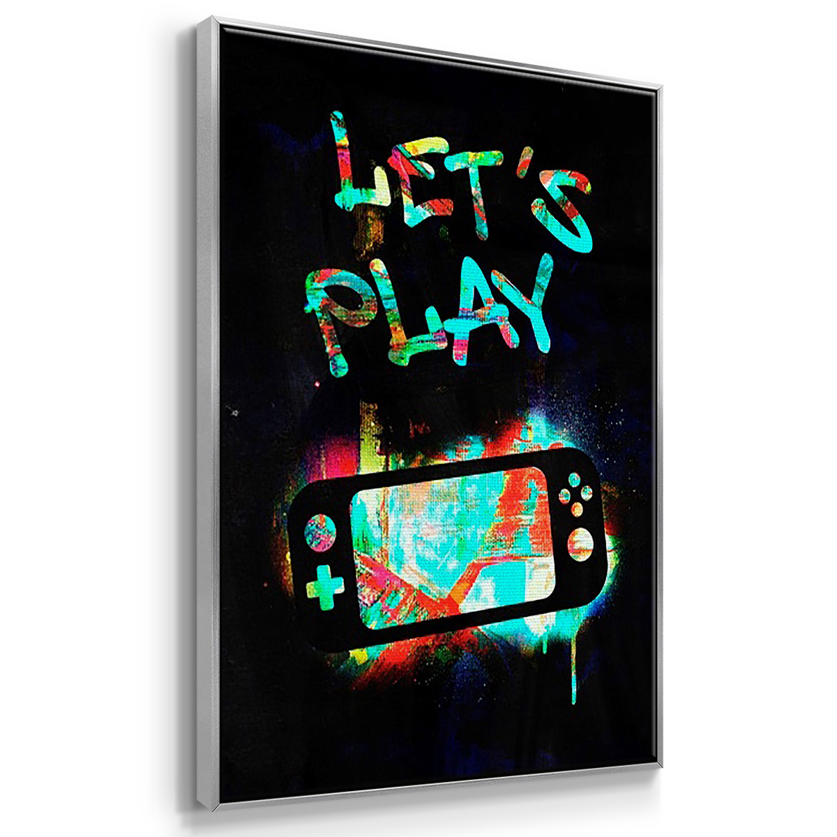 Gamer Tag I - Framed Premium Gallery Wrapped Canvas L Frame 3 Piece Set - Ready to Hang