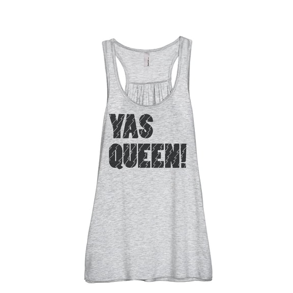 Yas Queen Women's Fashion Sleeveless Flowy Racerback Tank Top Sport Grey Large