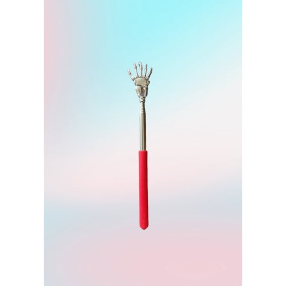 Back Scratcher Hand Massager backslap(2- Pack) Portable Extendable Telescopic Metal Back Scratchers with Rubber Handles (Skull Hands)（red blue）