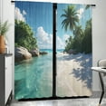 thumbnail image 3 of WNOOHIY Vacation Style Ocean Beach Scenery Light-filtering Window Curtains for Bedroom and Living Room, Set of 2 Panels, 3 of 8