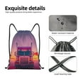 thumbnail image 4 of Xecao Sunset Truck Highway Pattern Sports Drawstring Backpack - String Swim Gym Bag with Wet Proof Pocket for Women&Men-Small, 4 of 6