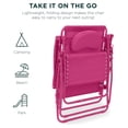 thumbnail image 7 of Yunken Oversized Zero Gravity Chair, Folding Patio Lounge Recliner with Cup Holder & Pillow - Ultimate Pink, 7 of 7