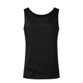 thumbnail image 5 of Black Womens Tops Women's Satin Sleeveless Top Round Neck Trade Color Ding Loose Vest Shirts for Women, 5 of 6