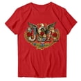 thumbnail image 2 of Goodtrade8 Womens Short Sleeve Shirts Summer USA Years Anniversary Pullover Casual Red White and Blue Crew Neck Graphic Independence Day 4th of July Shirts for Women Fashion, 2 of 6