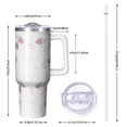 thumbnail image 2 of Floral 40oz Tumbler– Stainless Steel Insulated Tumbler with Handle and Straw, Large Capacity Travel Cup for Hot & Cold Drinks,Thanksgiving,Christmas, Spring,Flower, 2 of 6