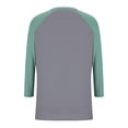 thumbnail image 4 of 3/4 Length Sleeve Womens Baseball Summer Tops Color Block Raglan Shirt Three Quarter Sleeve Casual Tshirt Tees, 4 of 5