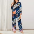 thumbnail image 2 of Rateoe Colorful Sushi Food Art Pattern Womens Pajamas Set Long Sleeve Sleepwear Button Down Nightwear Soft Cotton Pj Lounge Sets-Medium, 2 of 7