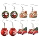 thumbnail image 2 of Bonita casa de árbol de Navidad para mujer, muñeco de nieve, Bola de coche rojo, corona de Santa, Impresión de pendientes acrílicos para mujer, regalo de joyería para fiesta y Festival, 2 of 4