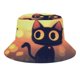 thumbnail image 1 of Fiesta del Gato Negro Sombrero bucket para adultos, gorra de protección solar, sombrero de pescador plegable para viajes al aire libre, pesca y actividades de verano, 1 of 6