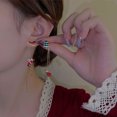 thumbnail image 3 of Bearachild 1 par de pendientes largos con borla, pendientes colgantes de Navidad, pendientes colgantes a la moda, joyería para fiesta, accesorio de vestir Kits de decoración para fiestas Tipo 1 Bearachild HA075310-01, 3 of 6