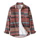 thumbnail image 1 of Camisas De Lino Para Hombre Hombres Empalme Rayas Pana Ocio Retro Camisa de manga larga Blusa superior (Red, M), 1 of 7