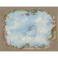 thumbnail image 2 of Jules-Edmond-Charles Lachaise 14x12 Black Ornate Wood Framed Double Matted Museum Art Print Titled: Design for Trompe L’Oeil Stairway Ceiling, Hotel Hope (1867), 2 of 5