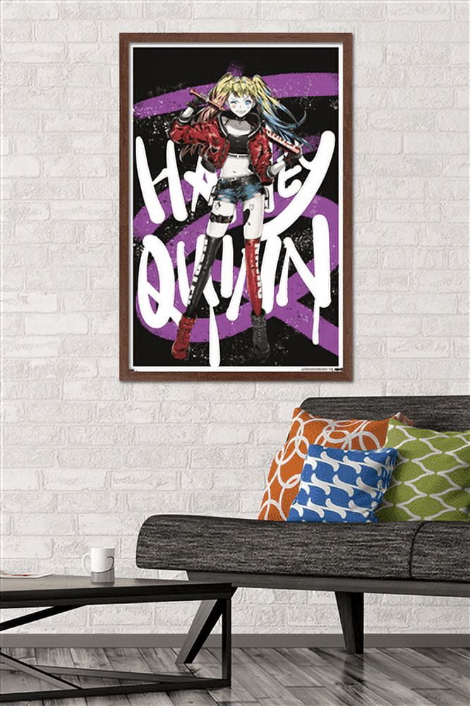 DC Comics - Harley Quinn Anime - Bat Wall Poster, 22.375" x 34", Framed