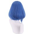 thumbnail image 3 of Peluca genérica para cosplay, azul, con flequillo, 35 cm, resistente al calor, 3 of 3