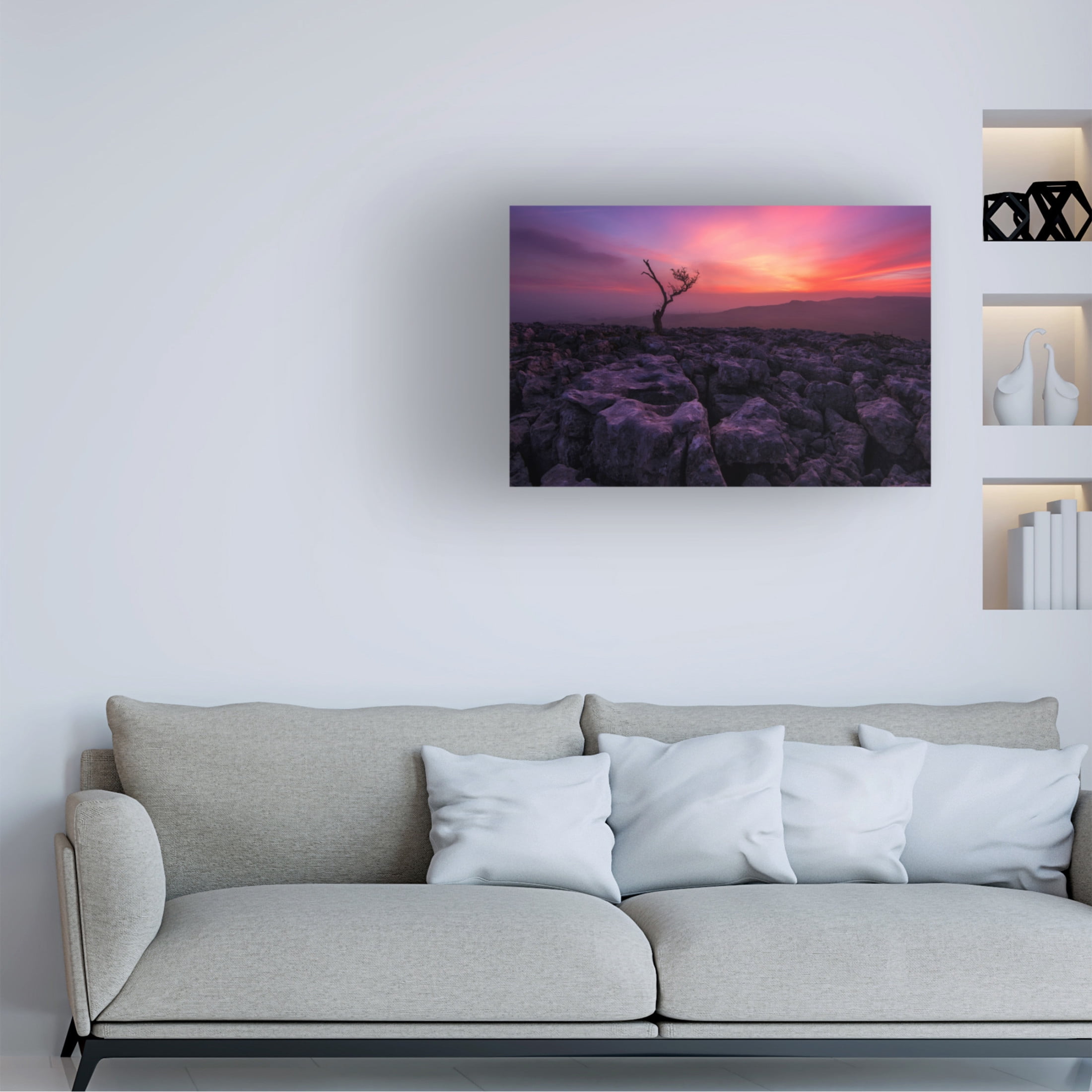 Canvas Wall Art - Adrian B?aszczyk 'Twisleton Scar Glow' Wall Art for Living Room, Bedroom, or Office D?cor by Trademark Fine Art - 19 x 12 Inches