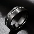 thumbnail image 2 of Black Tungsten Gibeon Meteorite Fragments Inlay 8mm Brushed Finish Wedding Rings for Men, 2 of 5