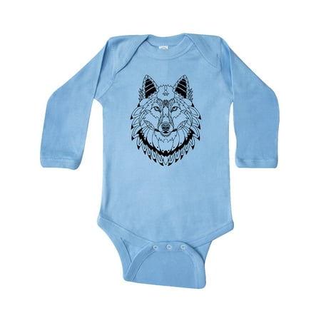 

Inktastic Tribal Wolf Head Gift Baby Boy or Baby Girl Long Sleeve Bodysuit