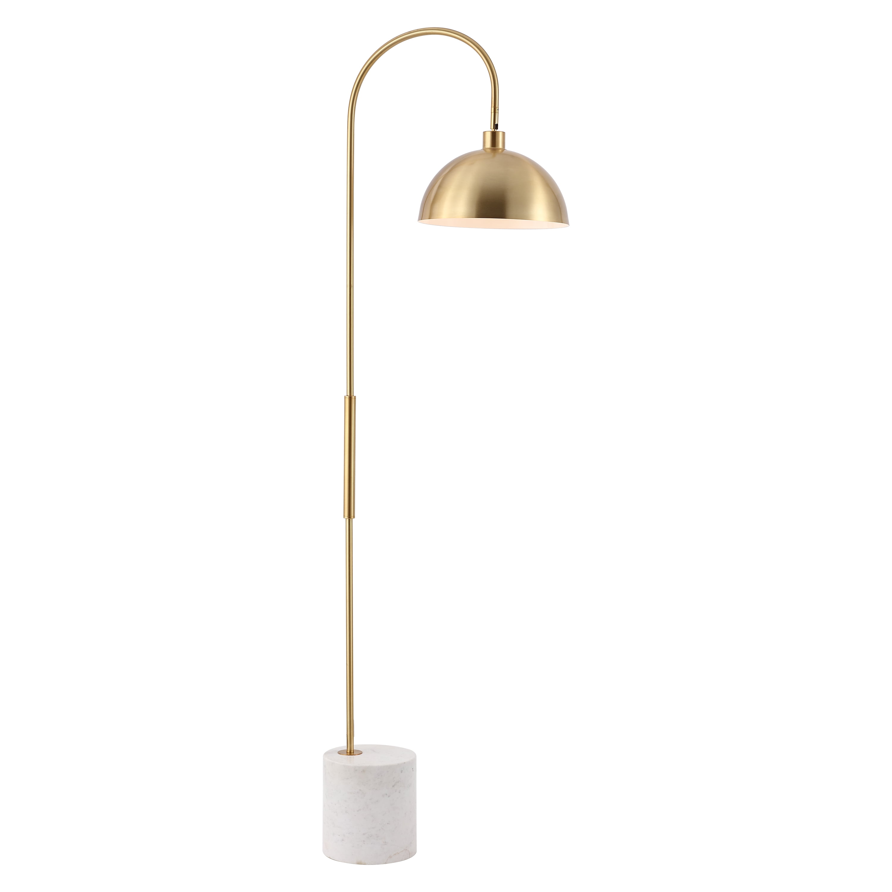 Safavieh Couture Rosabellina 68" Electroplating Gold and White Marble Base Floor Lamp