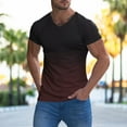 thumbnail image 4 of GDREDA Mens Spring Summer Casual Sports Comfortable Soft Gradient Solid Color Slim Short Sleeve V Neck T Shirt Nightshirts for Men, 4 of 5