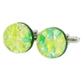 thumbnail image 3 of GlassOfVenice Murano Glass Venetian Classic Round Cufflinks - Green Silver, 3 of 4
